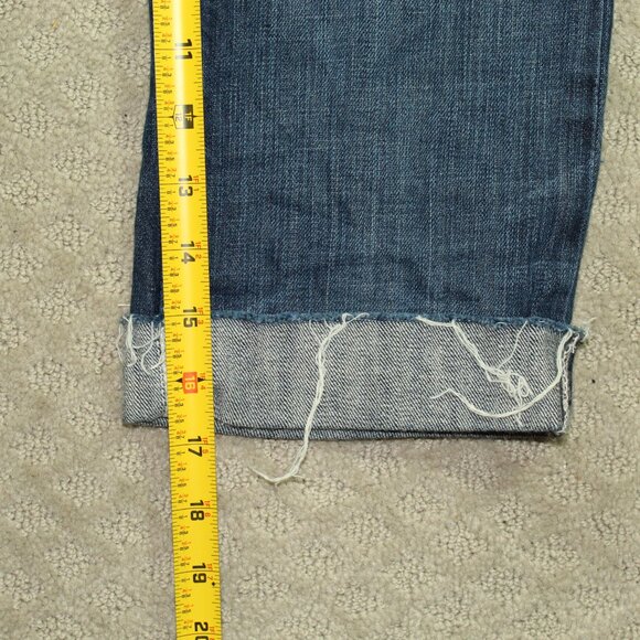 BKE Denim Starlite Cropped Cuffed Heavy Stitching Blue Jeans Size 25 (Act 28x17) - Picture 5 of 7